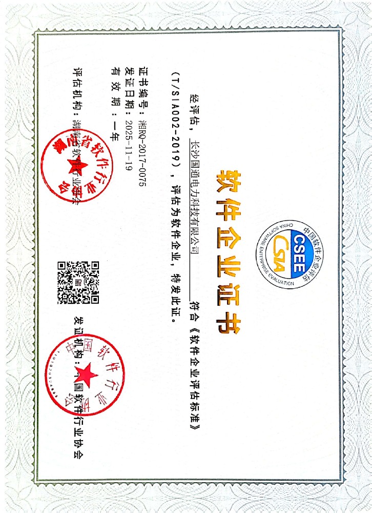 企业软件认定证书